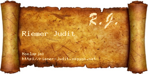 Riemer Judit névjegykártya